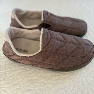 OluKai Quilted Brown Slip-On Footwear- slippers
